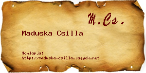 Maduska Csilla névjegykártya